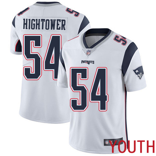 New England Patriots Football #54 Vapor Limited White Youth Dont a Hightower Road NFL Jersey